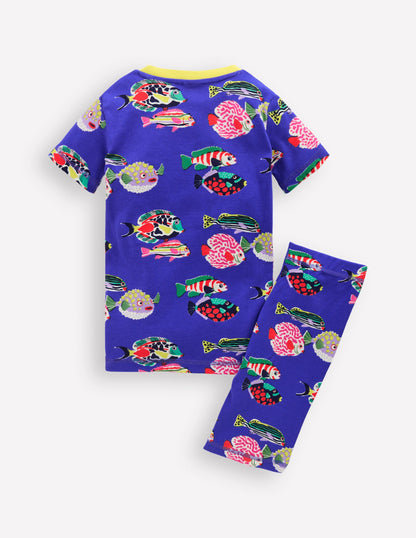 Snug Short John Glow Pyjamas-Blue Heron Fish-4