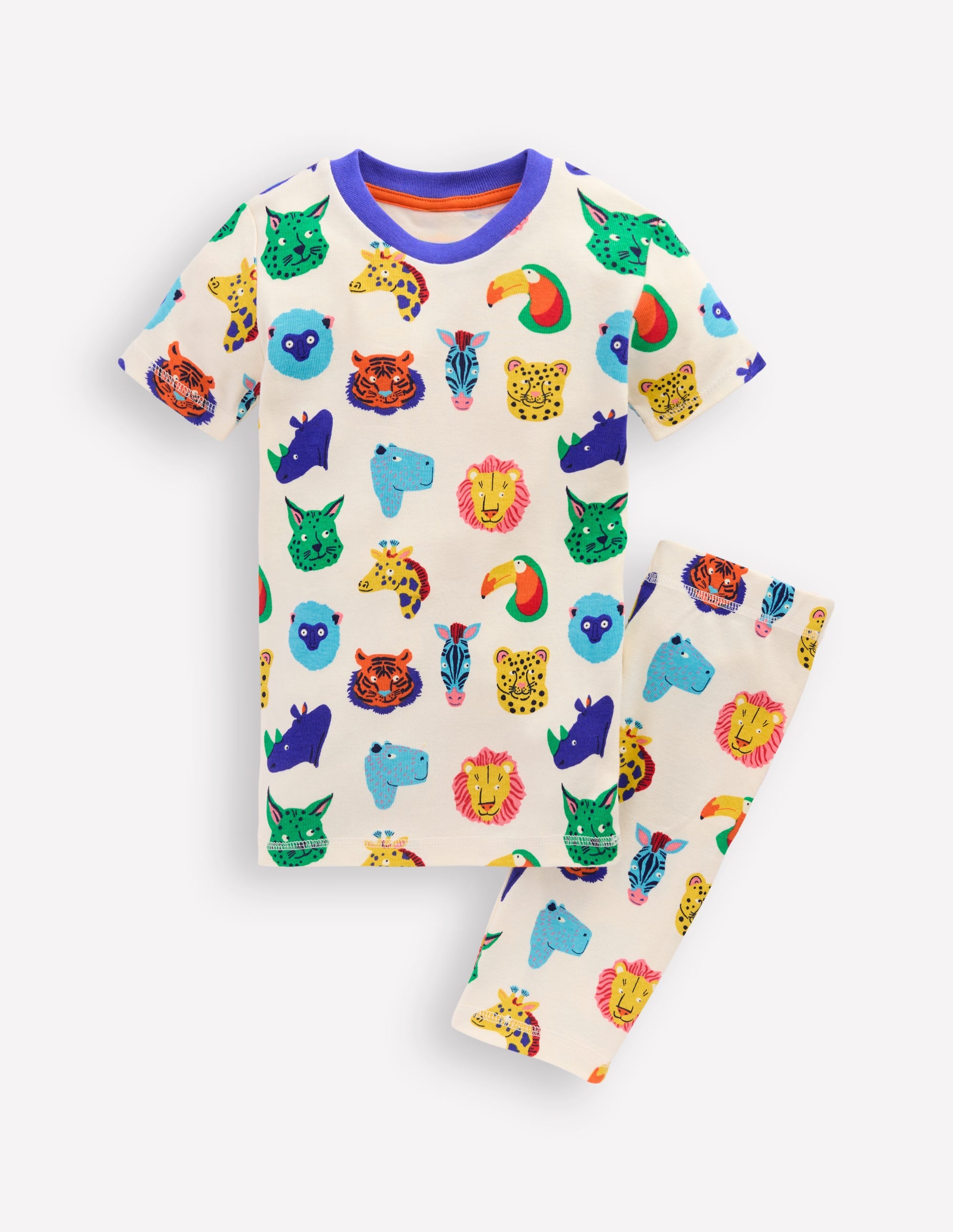 Snug Short John Glow Pyjamas-Multi Animal Faces - Image 4