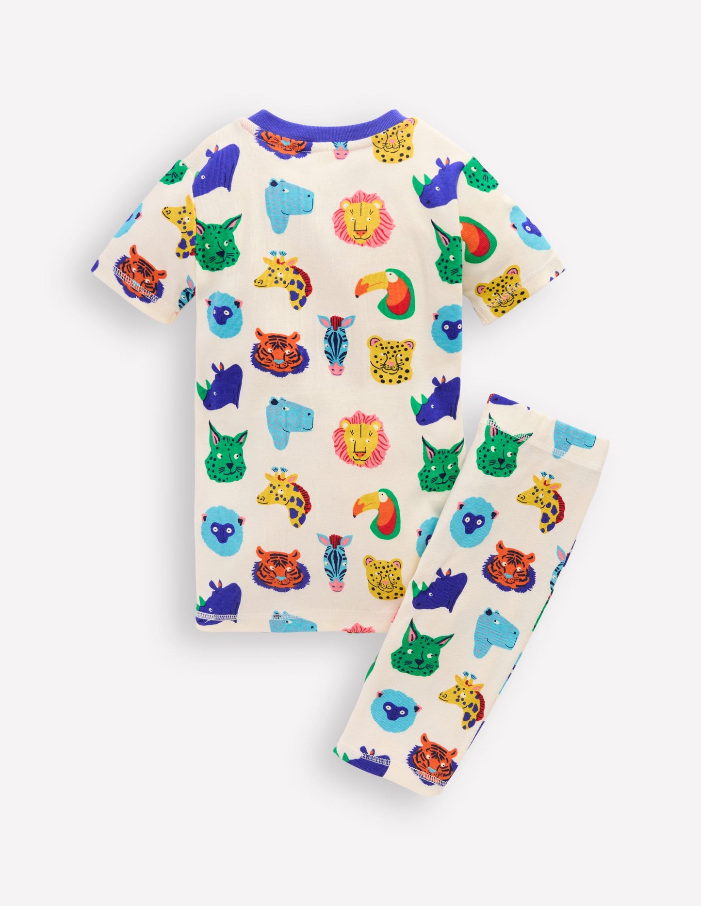 Snug Short John Glow Pyjamas-Multi Animal Faces