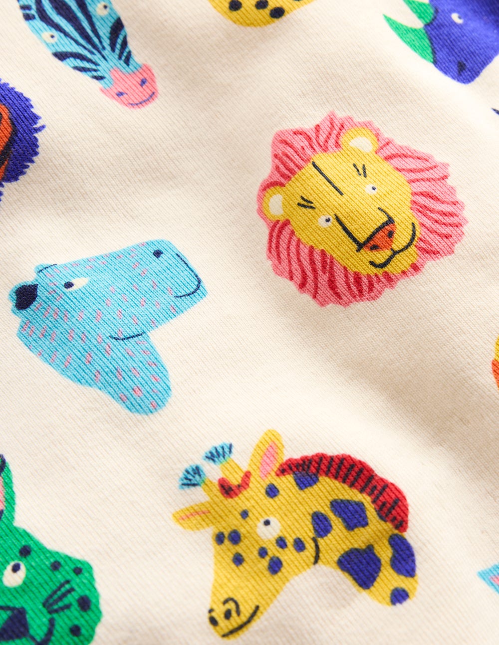 Snug Short John Glow Pyjamas-Multi Animal Faces-6