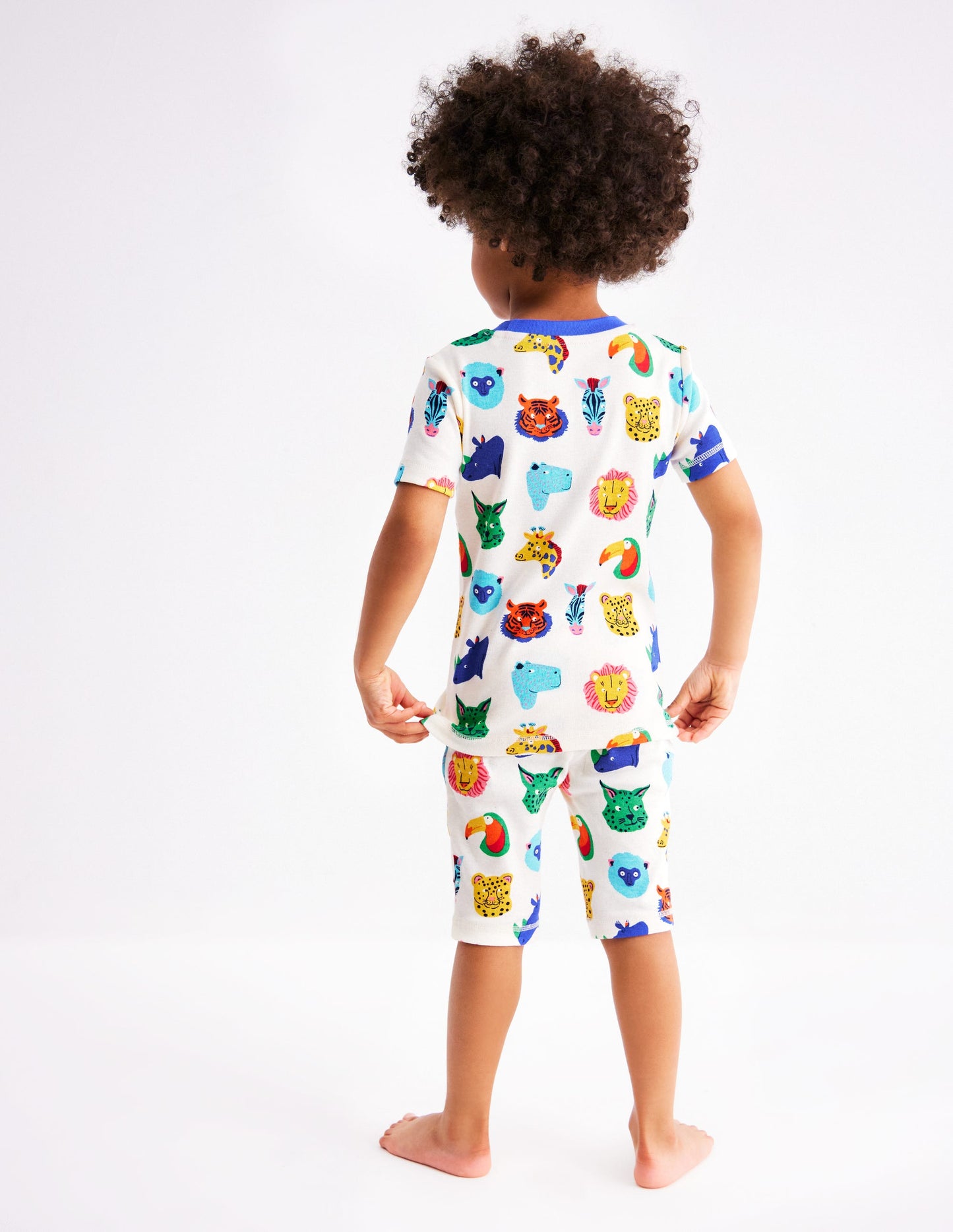 Snug Short John Glow Pyjamas-Multi Animal Faces