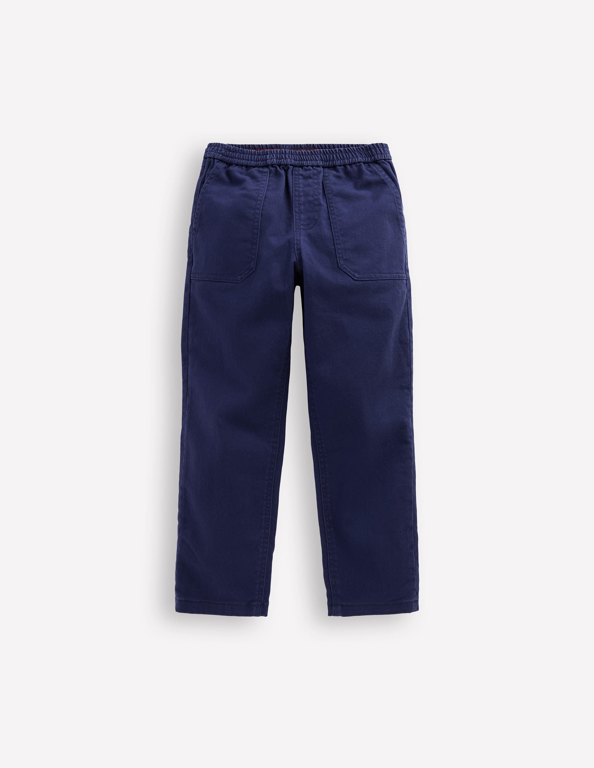 Pull-on Cotton Pants-Navy - Image 1