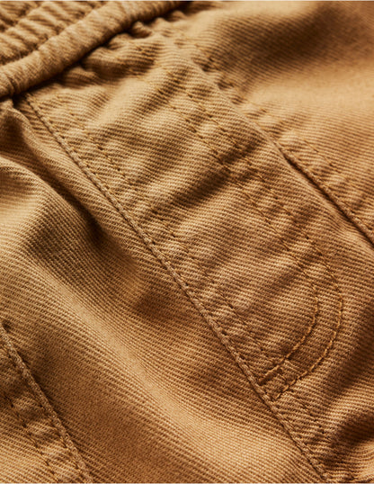 Pull-on Cotton Pants-Stone Grey-3