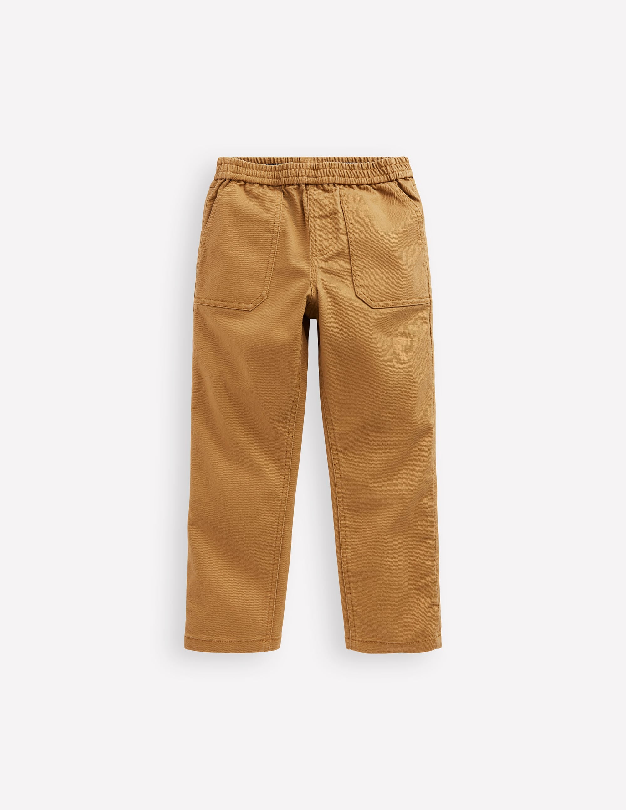 Pull-on Cotton Pants-Stone Grey - Image 1