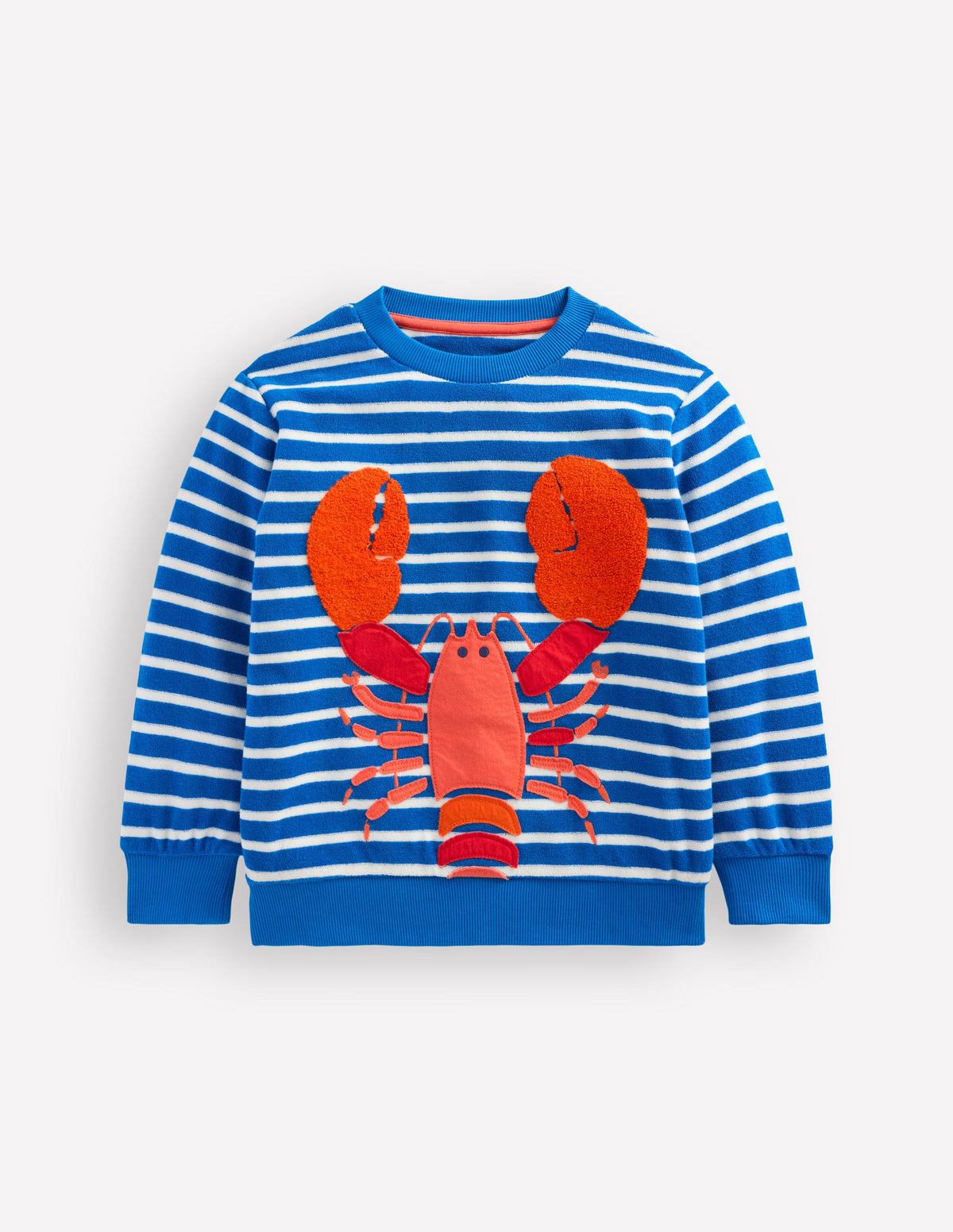 Fun Towelling Sweatshirt-Blue and Ivory Lobster - Image 1