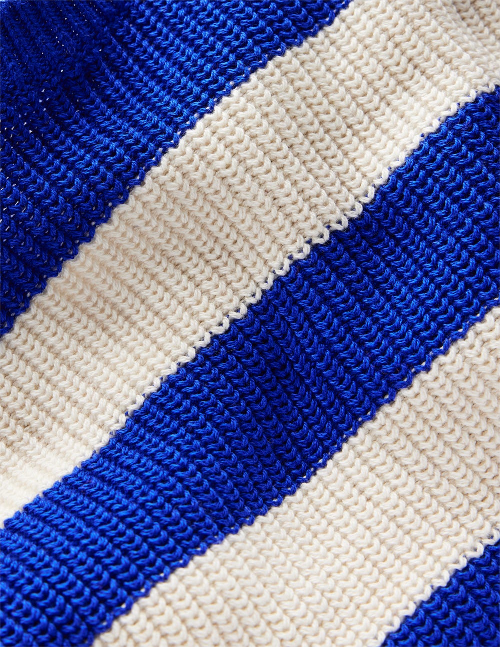 Everyday Cotton Sweater-Bright Blue/Ecru Marl Stripe - Image 3