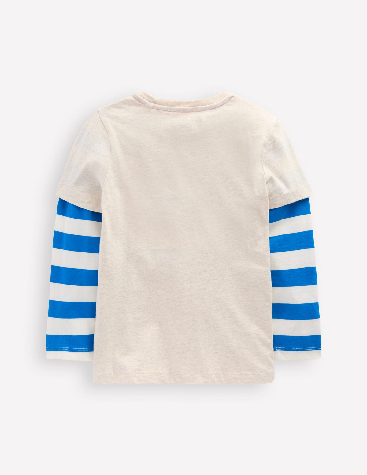 Applique Mock Sleeve T-Shirt-Oatmeal Marl Chicken - Image 2