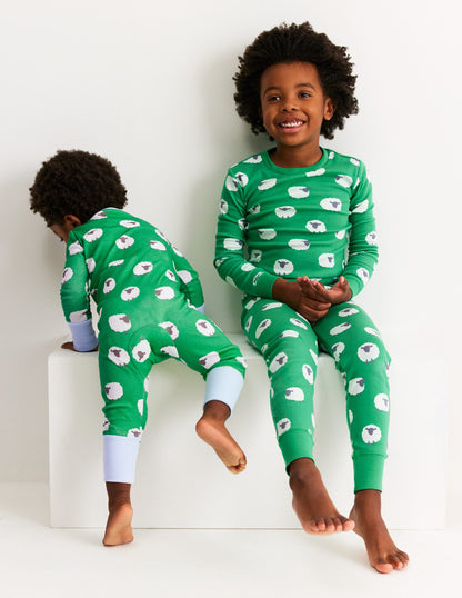 Snug Twin Pack Pajamas-Trinity Green Sheep