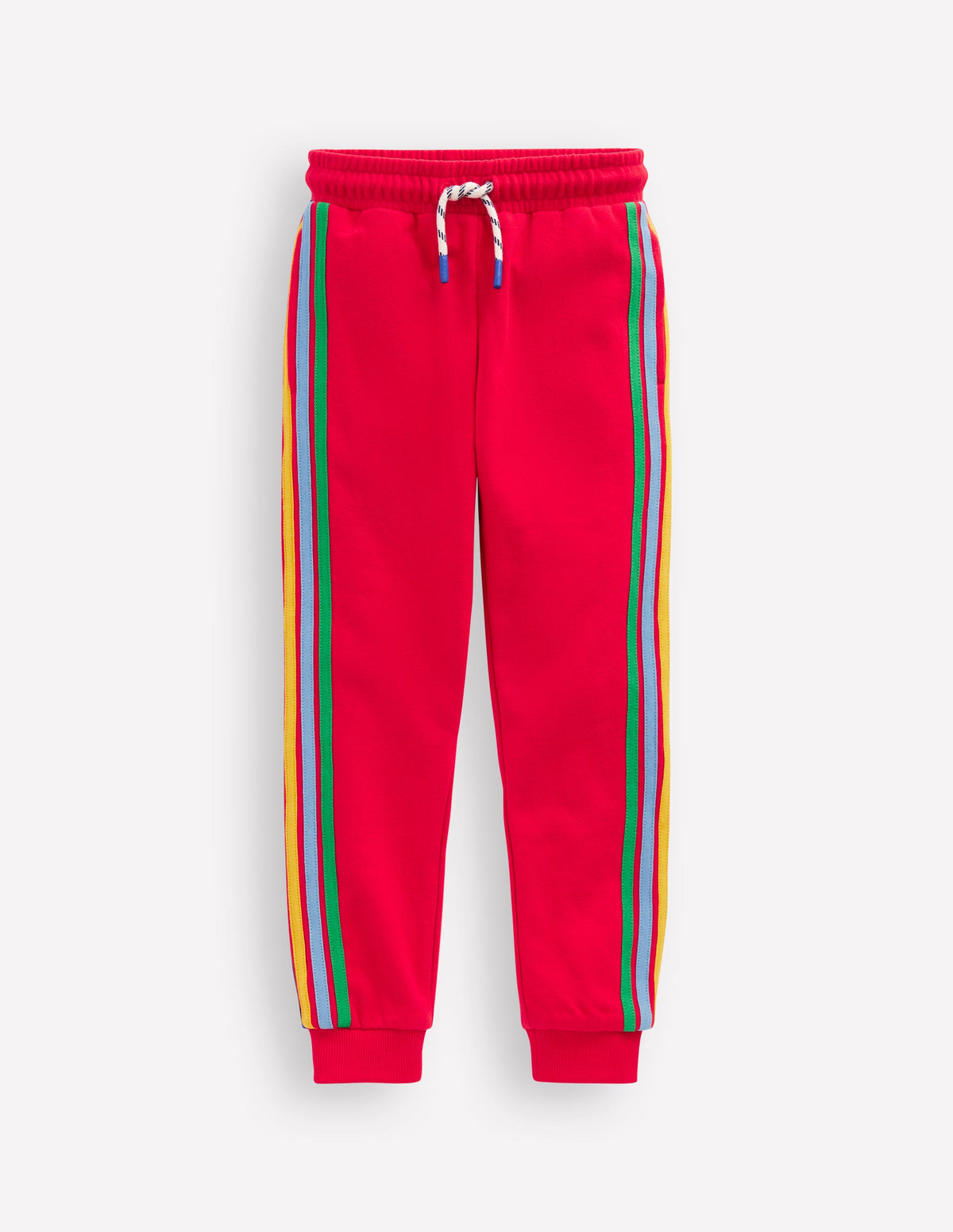 Rainbow Stripe Sweatpants-Poppy Red - Image 1