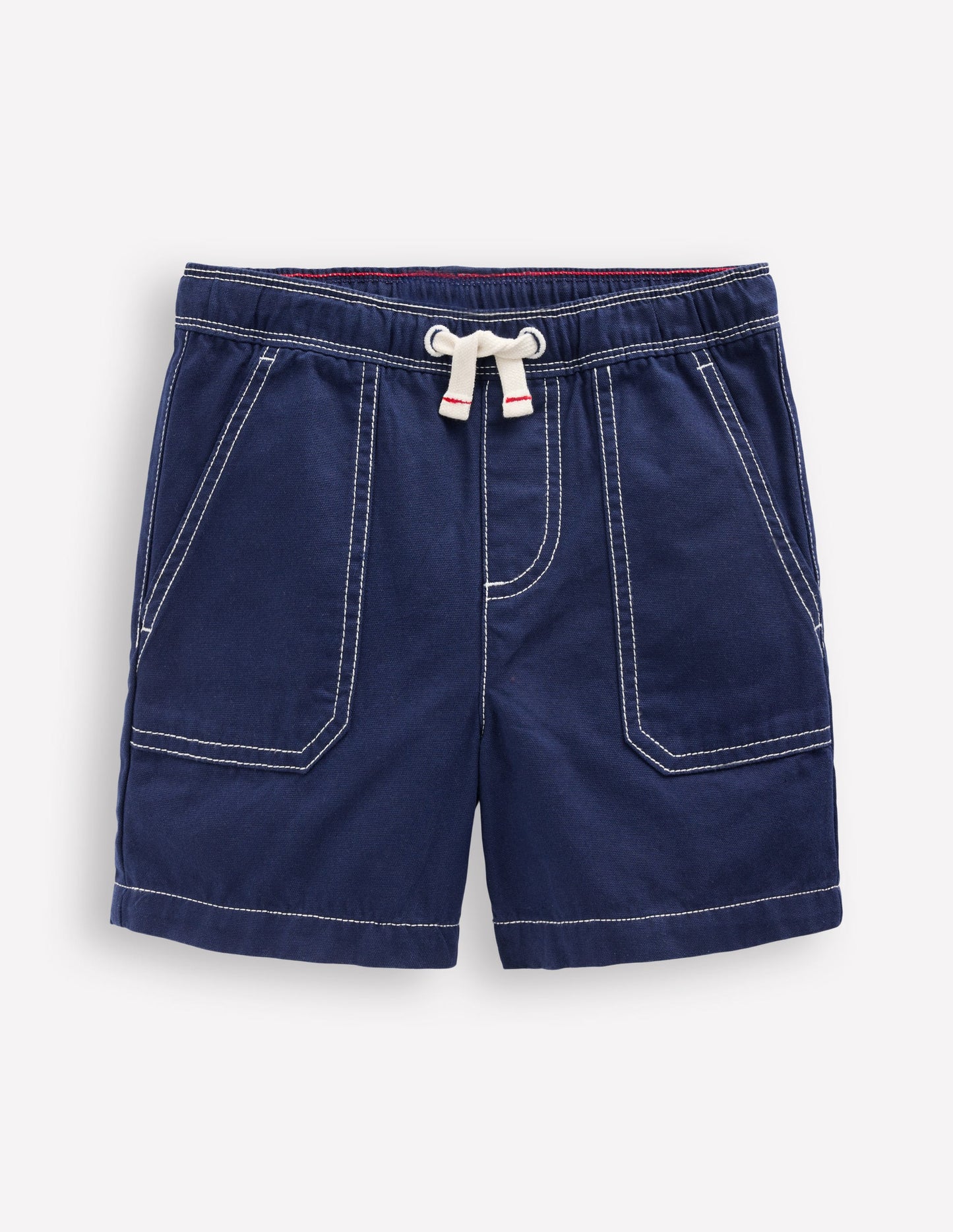 Pull-On Cotton Shorts-Navy