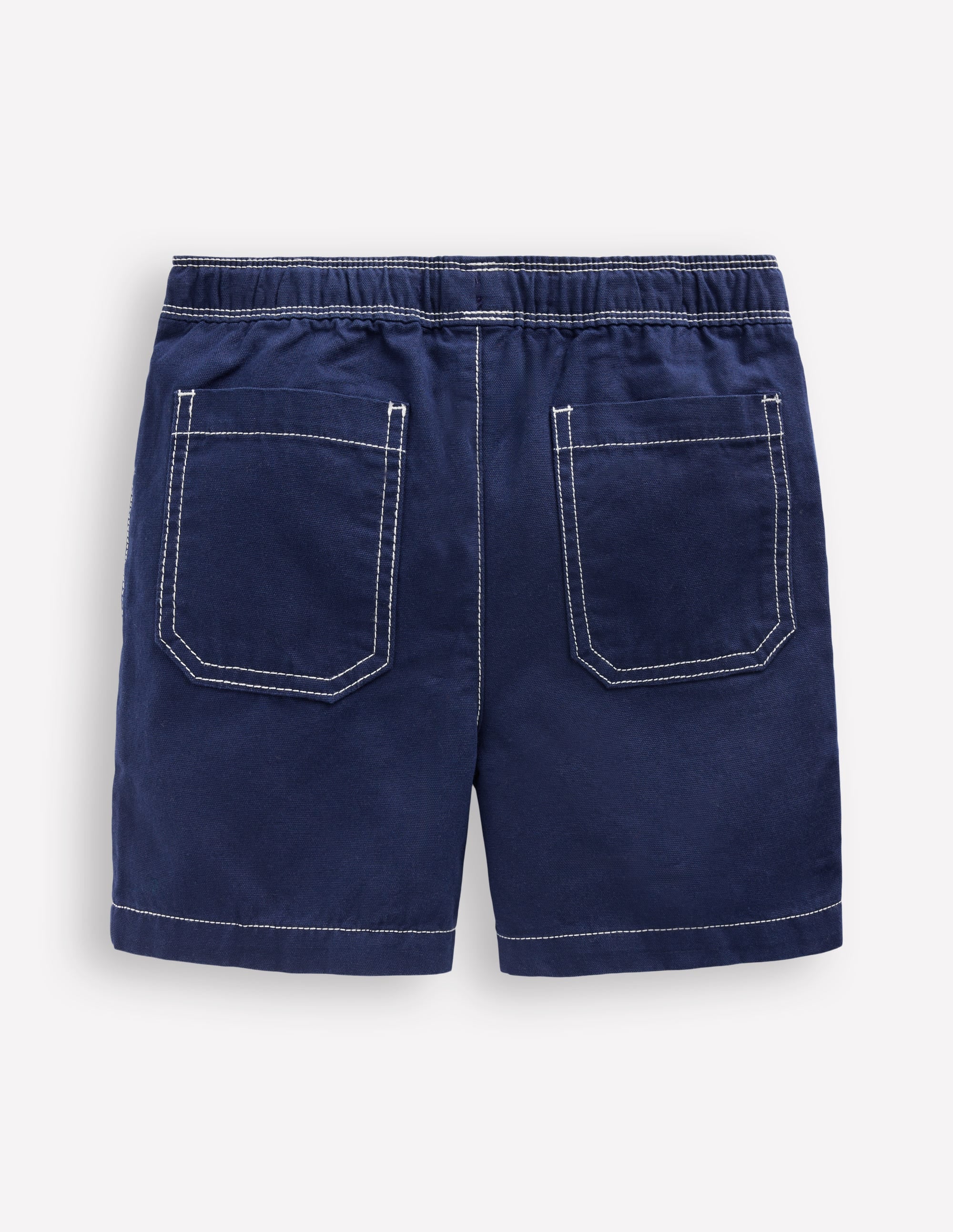 Pull-On Cotton Shorts-Navy - Image 2