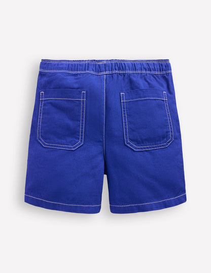 Pull-On Cotton Shorts-Bright Blue