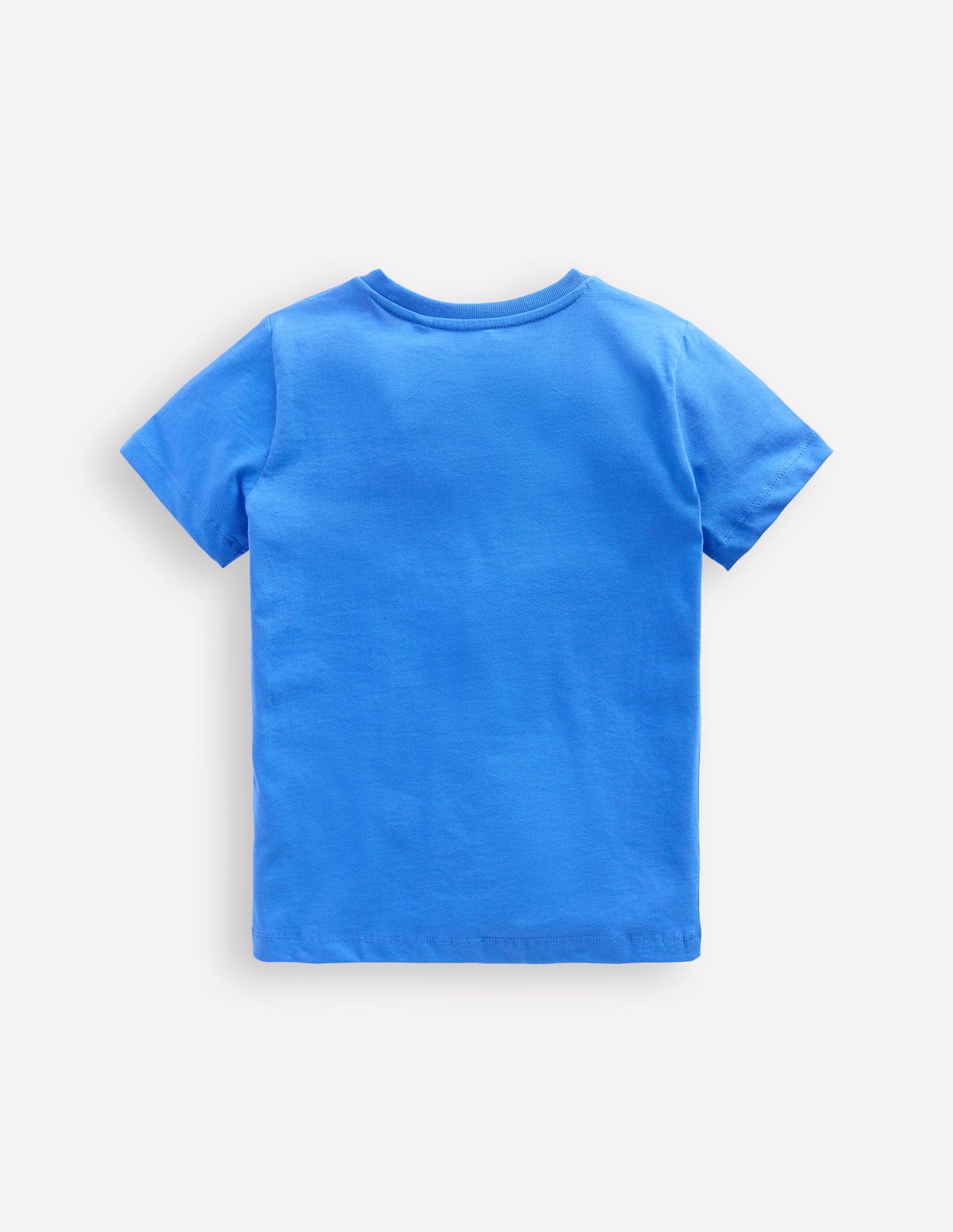 Short Sleeve Printed T-Shirt-Peacock Plume Blue Farm