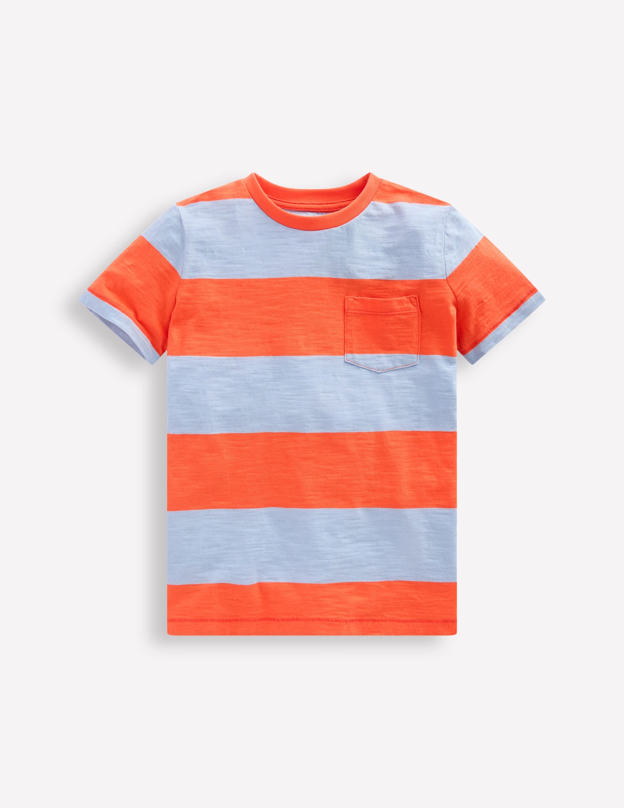 Everyday Short Sleeve T-Shirt-Mandarin Orange/Glacier Stripe - Image 1
