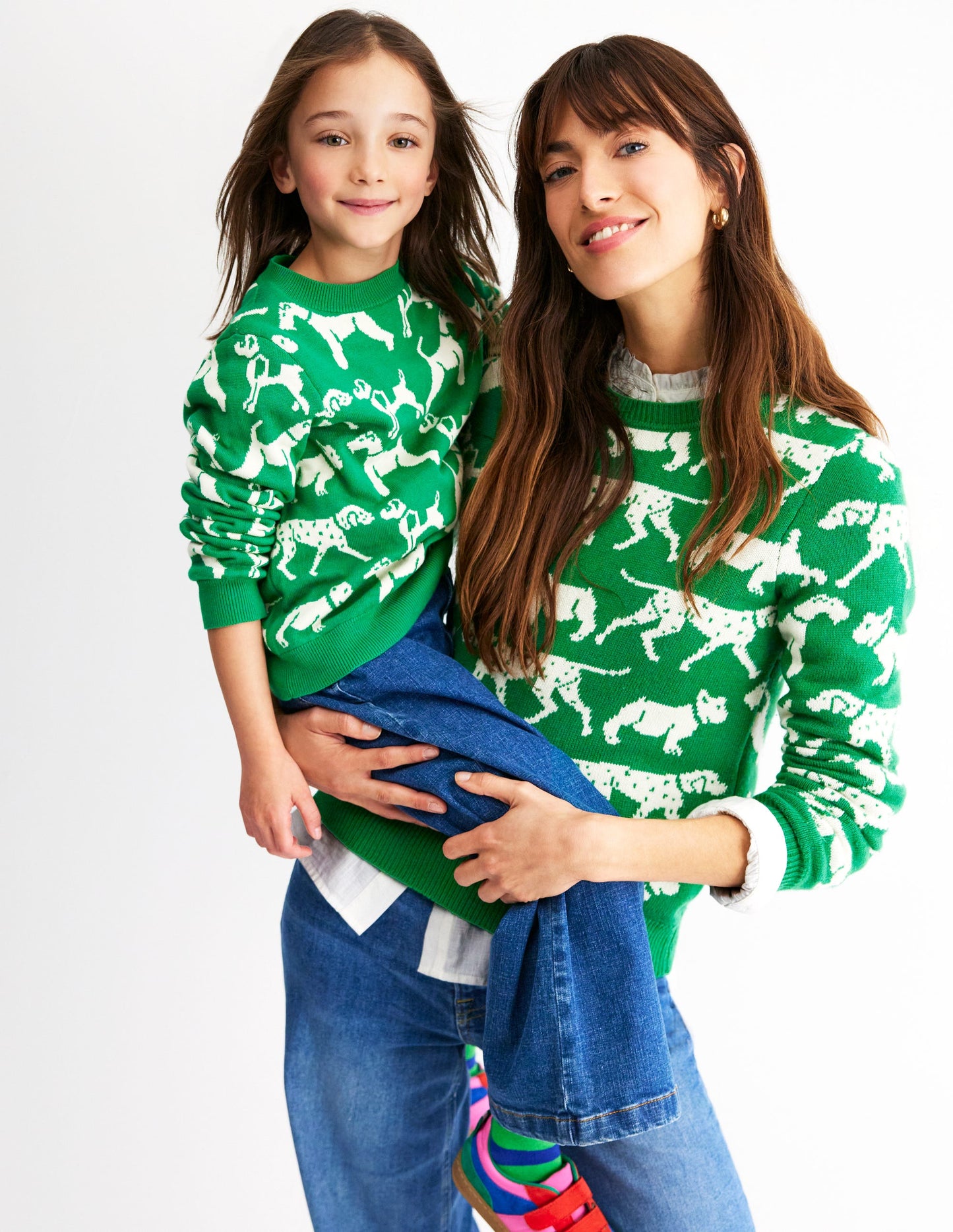 Novelty Sweater-Sapling Green Dogs