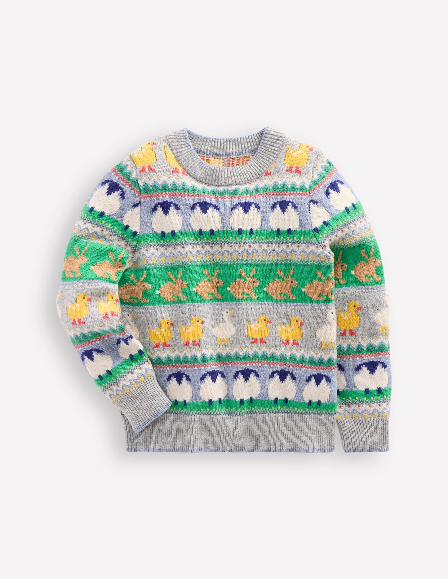 Fair Isle Sweater-Grey Marl Easter