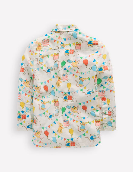 Cotton Shirt-Birthday Print