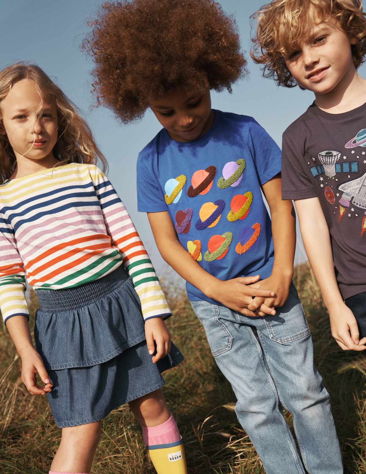 Short Sleeve Bouclé T-shirt-Kingfisher Blue Space - Image 5