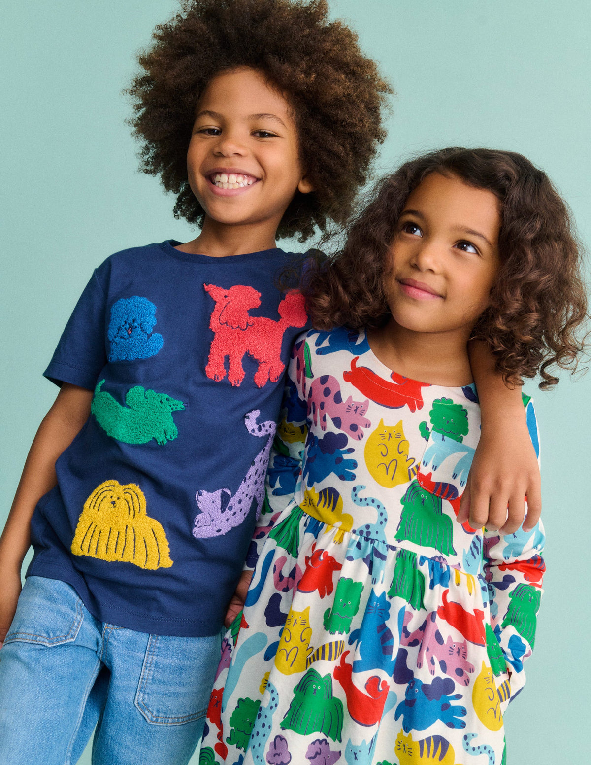Short Sleeve Bouclé T-shirt-Starboard Blue Dogs - Image 6