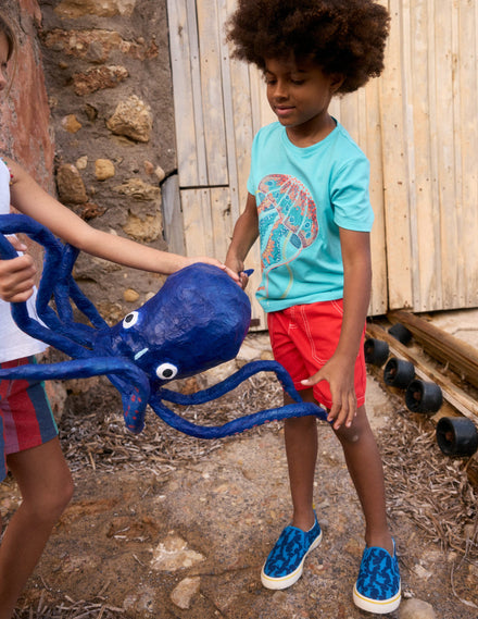 Glow Superstitch T-shirt-Caribbean Blue Jellyfish