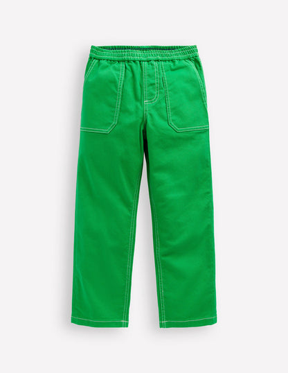 Pull-On Trousers-Broccoli Green