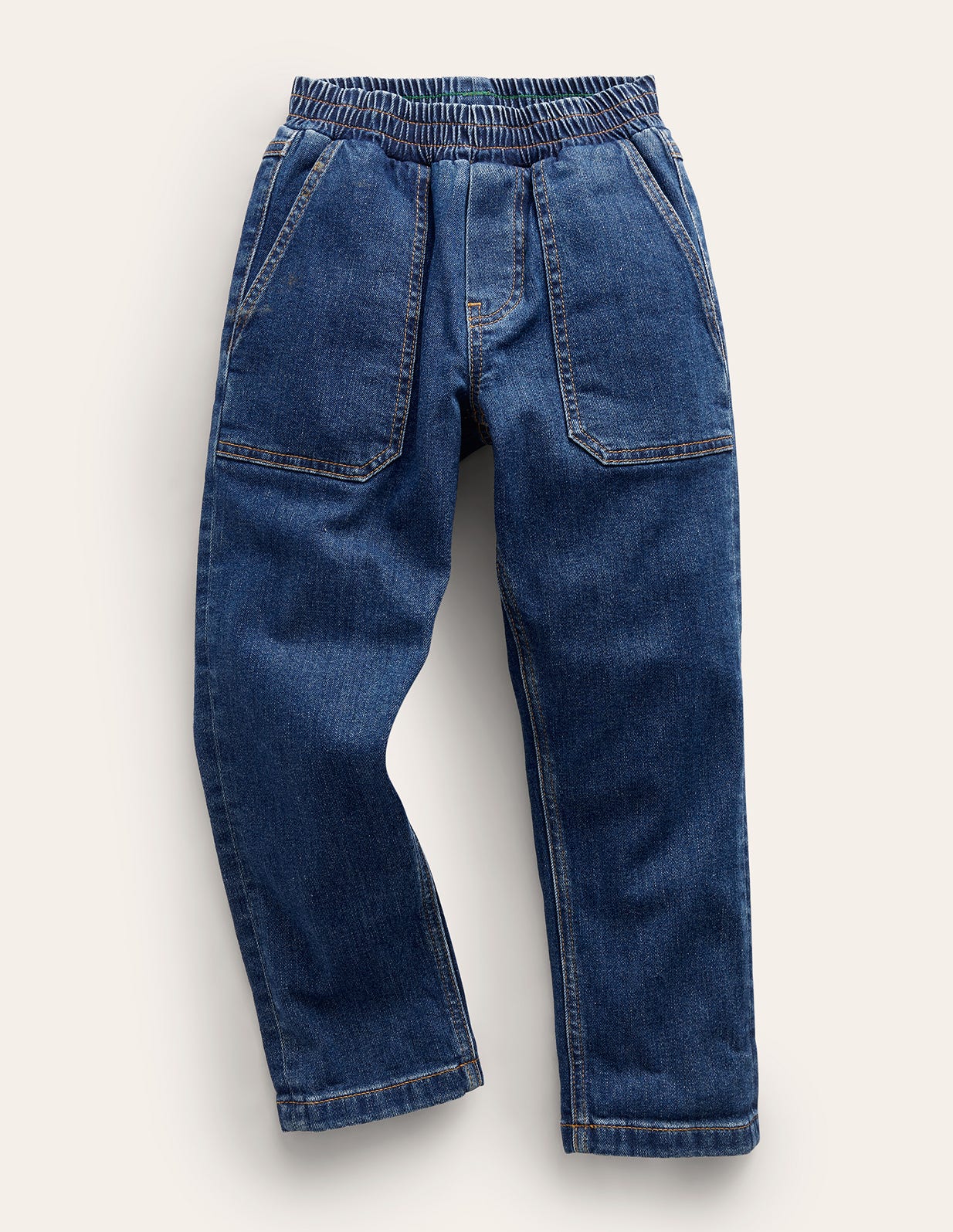 Pull-On Jeans-Mid Wash