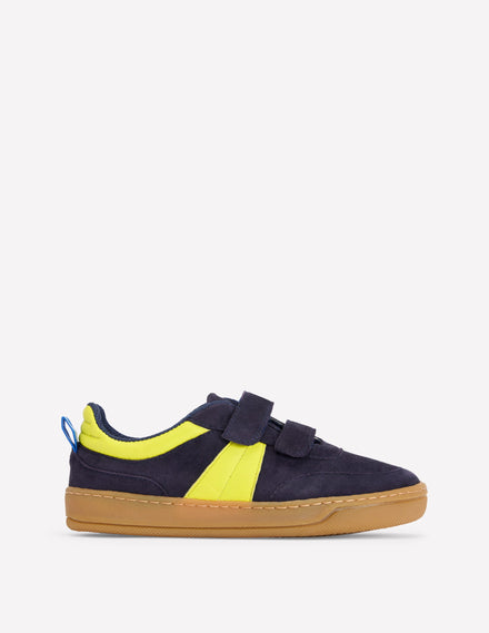 Colourblock Low Tops-College Navy/Neon