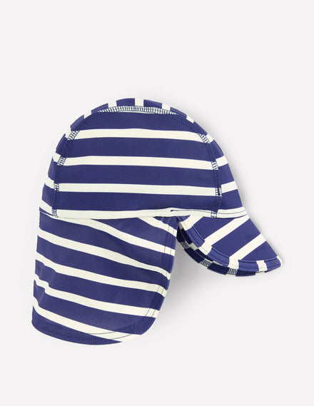 Fun Sun Safe Hat-Navy and Ivory Stripe