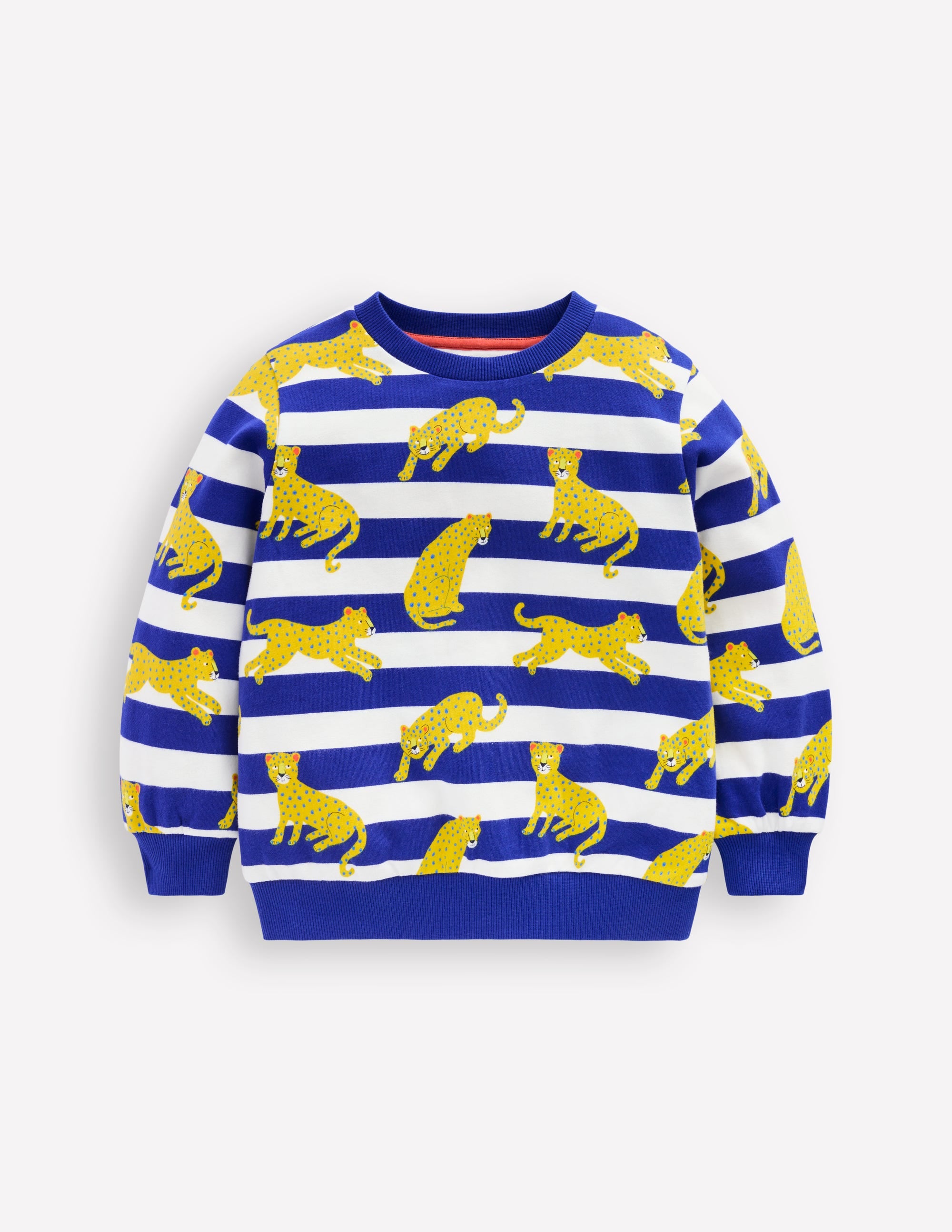 Printed Sweatshirt-Bright Blue Leopard Stripe - Image 1