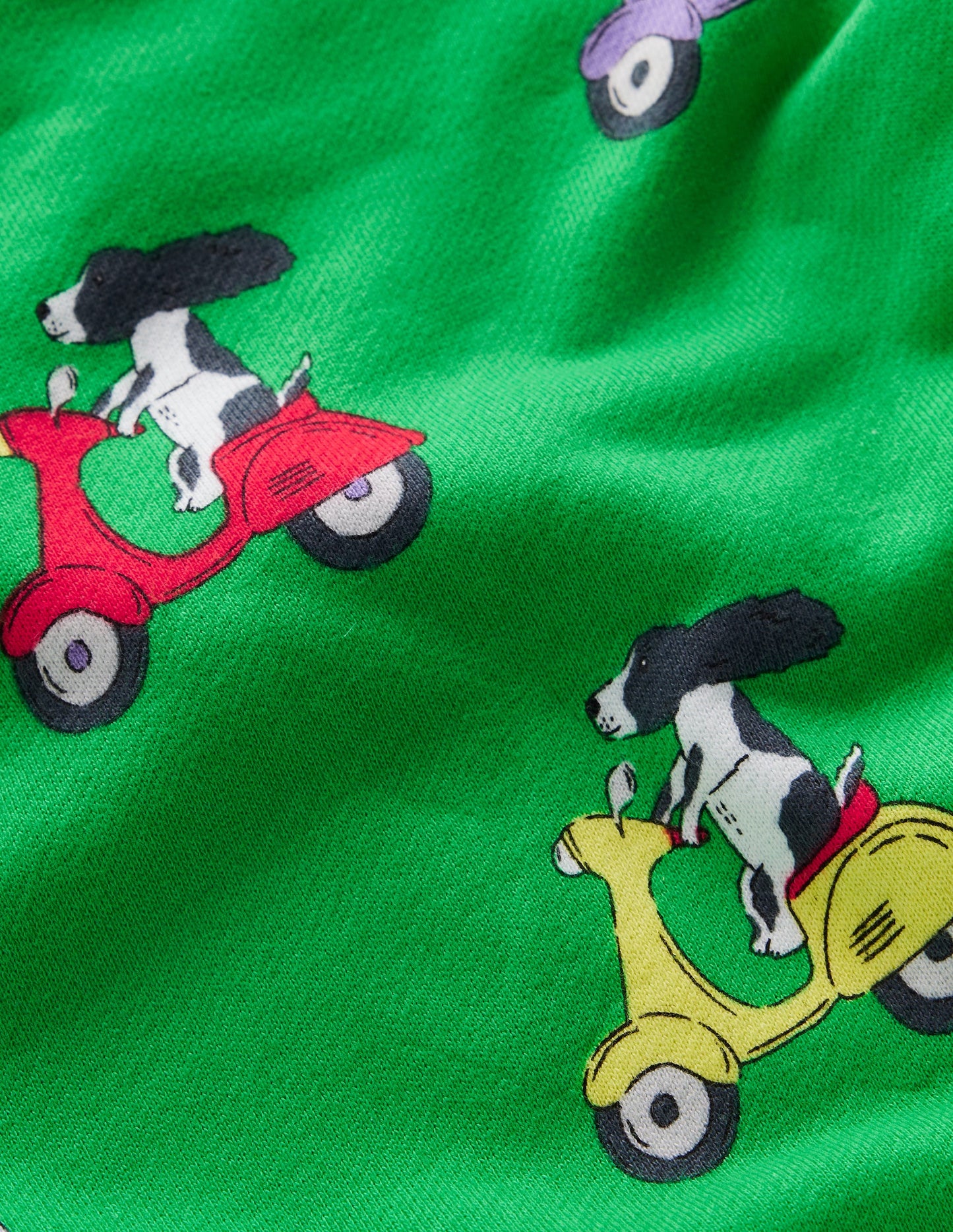 Printed Sweatshirt-Sapling Green Puppy Scooter