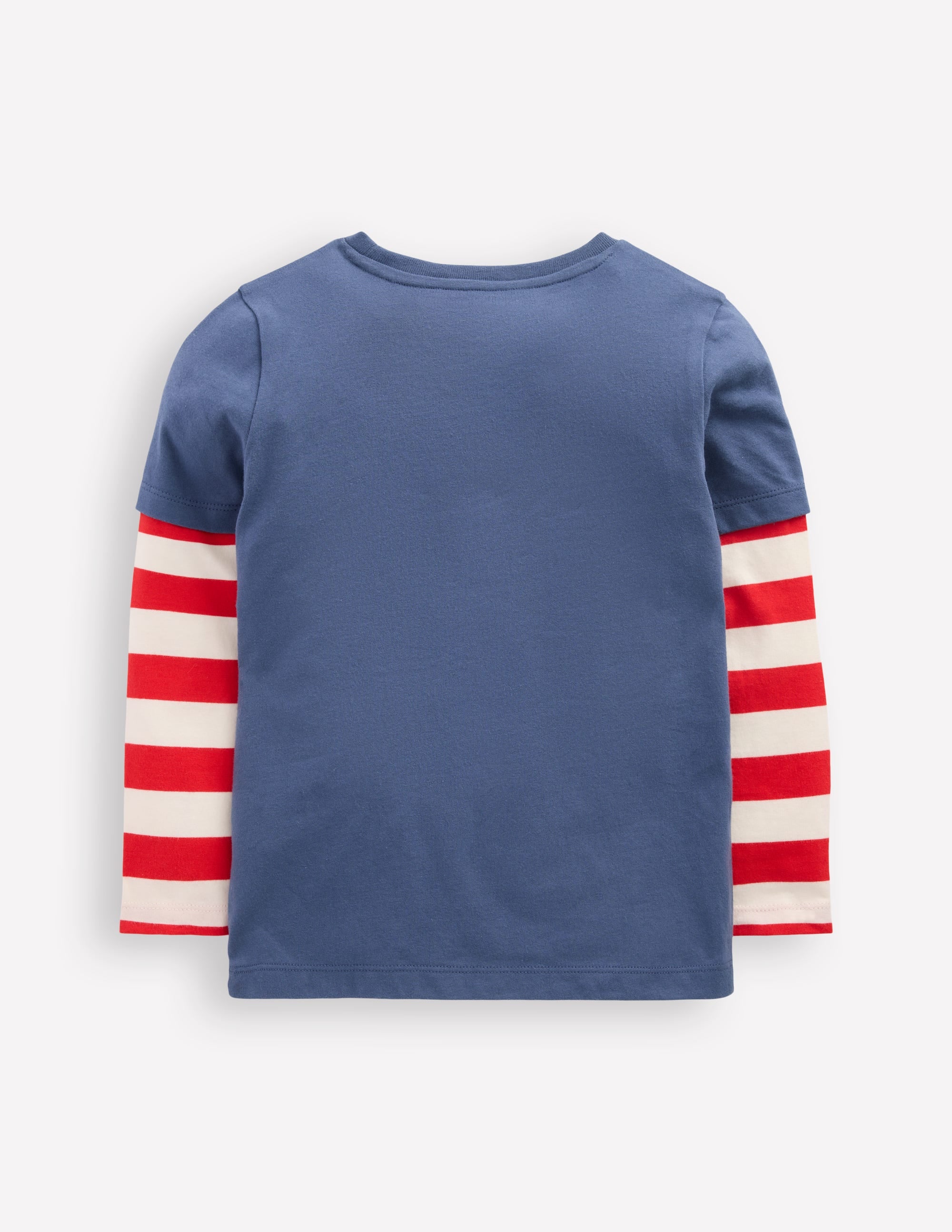 Applique Mock Sleeve T-Shirt-Robot Blue Space - Image 2