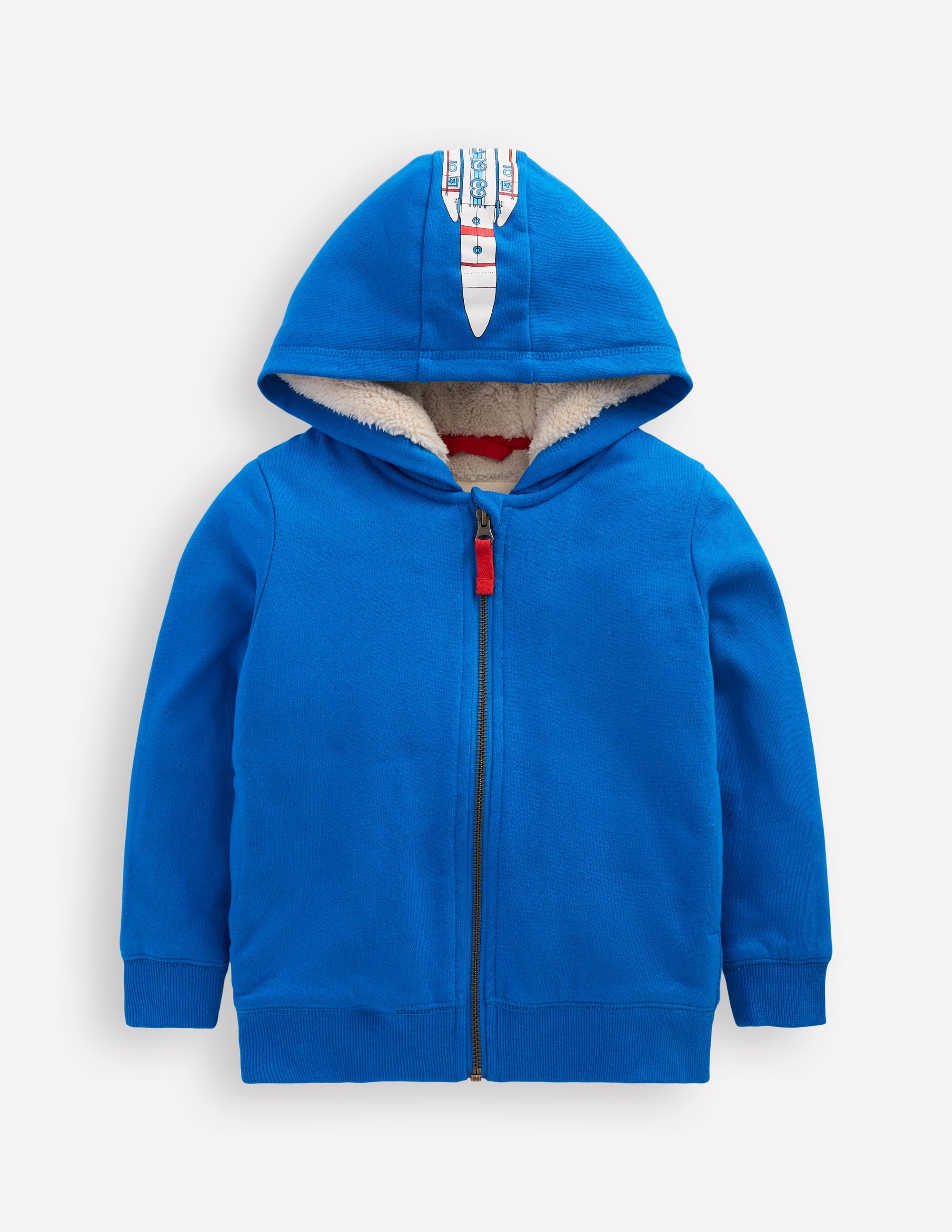 Cosy Fleece-Lined Hoodie-Kingfisher Blue Rocket - Image 1