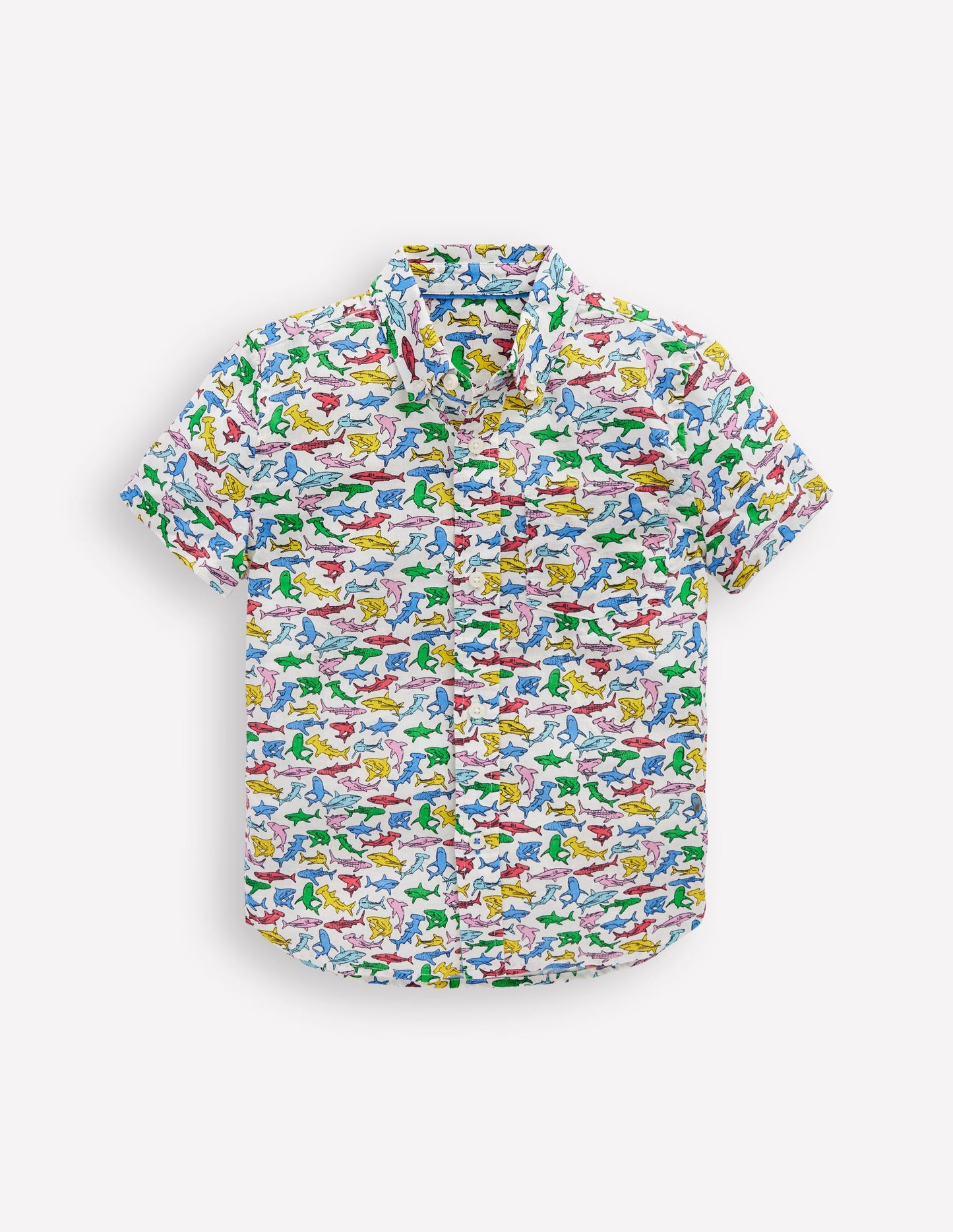 Cotton Linen Shirt-Multi Sharks