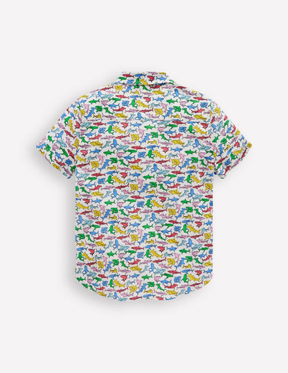 Cotton Linen Shirt-Multi Sharks