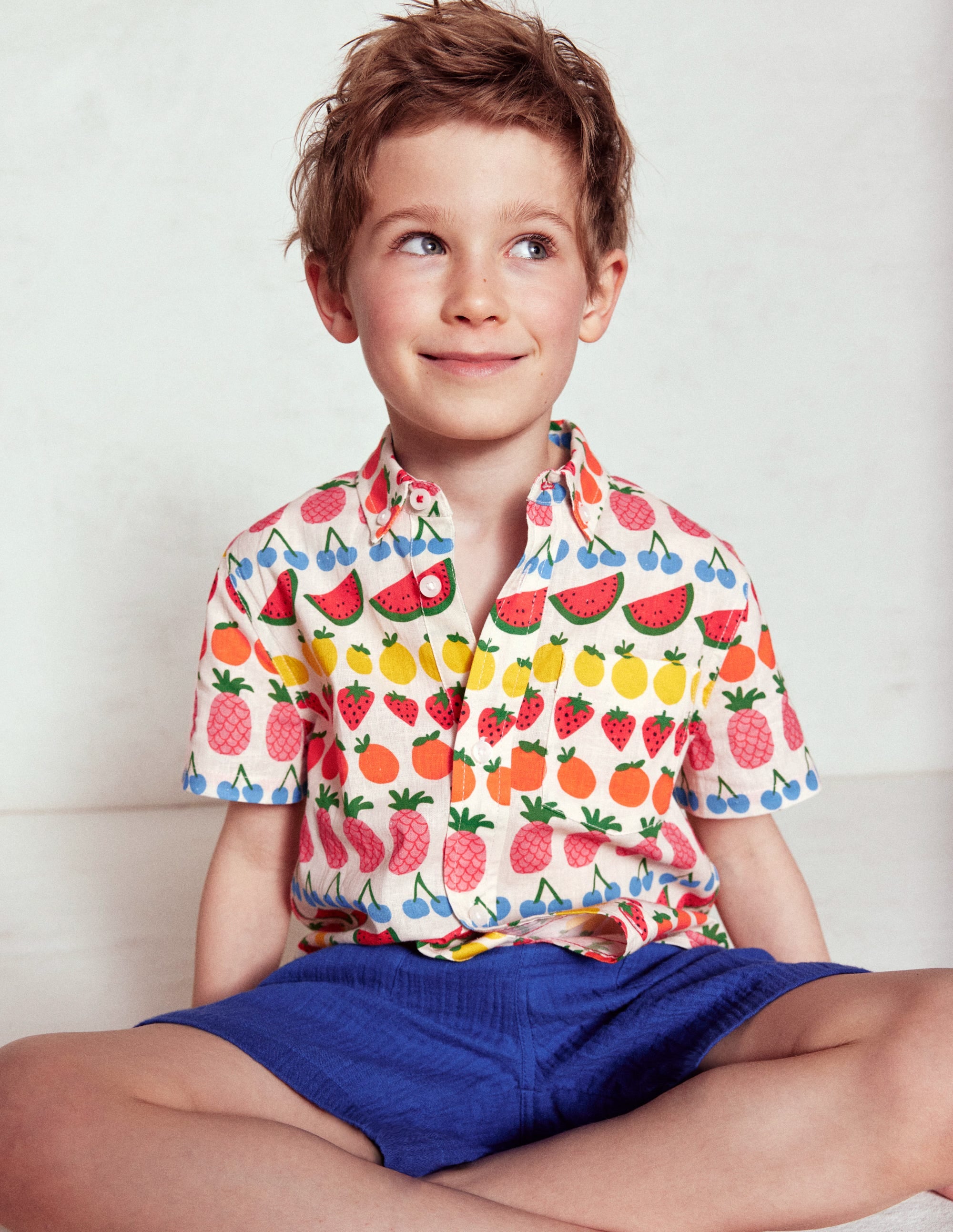 Cotton Linen Shirt-Fruit Stripe - Image 7