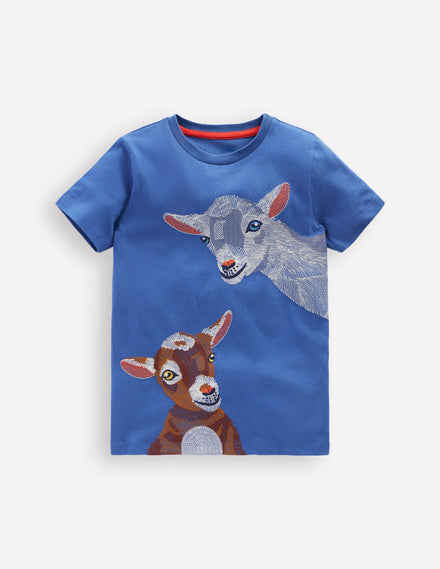 Superstitch T-Shirt-Bluejay Goat