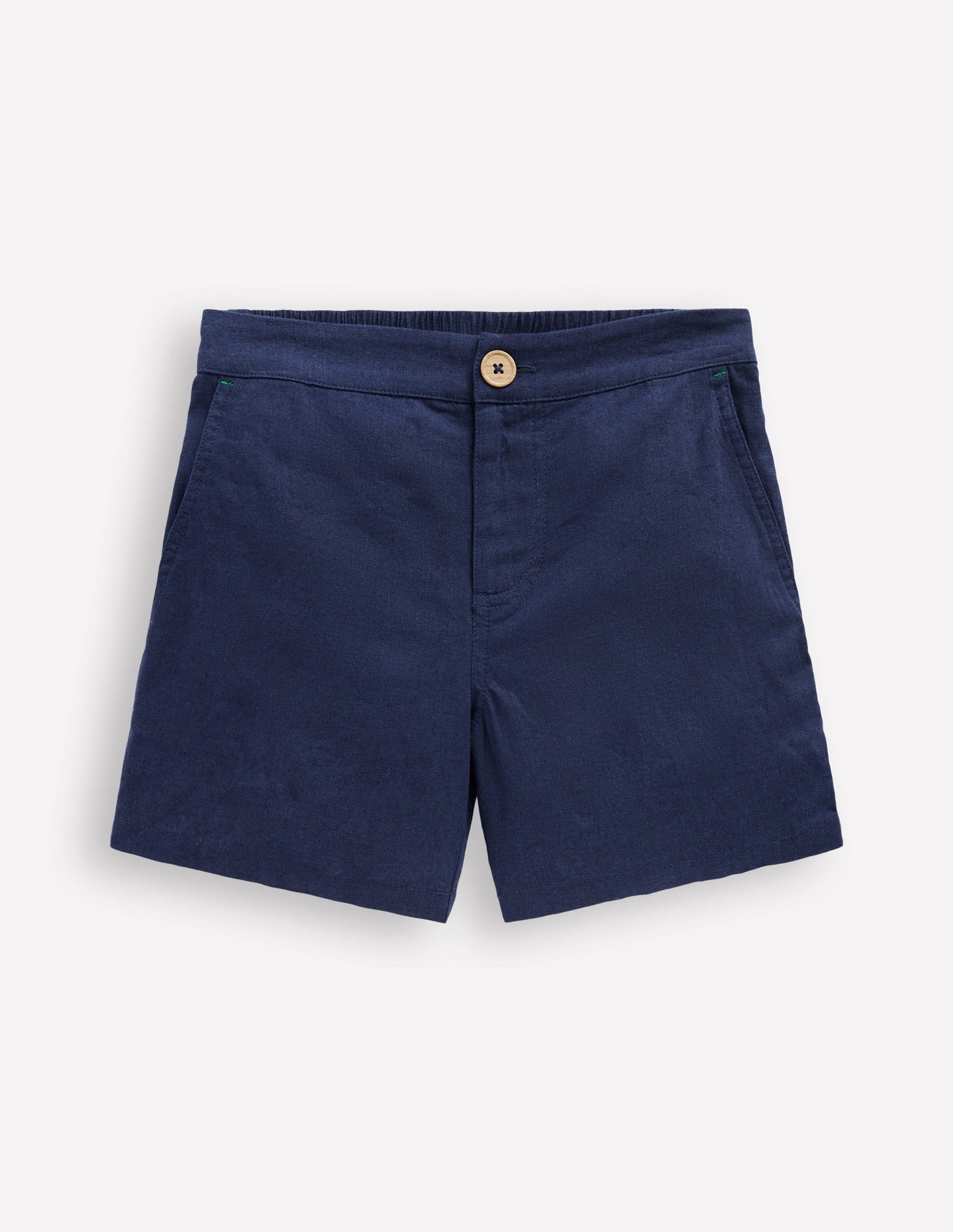 Cotton Linen Shorts-Navy