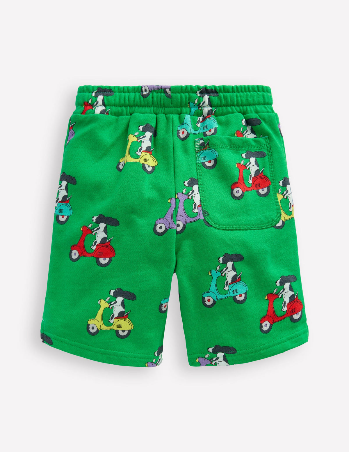Printed Shorts-Sapling Green Puppy Scooter - Image 2