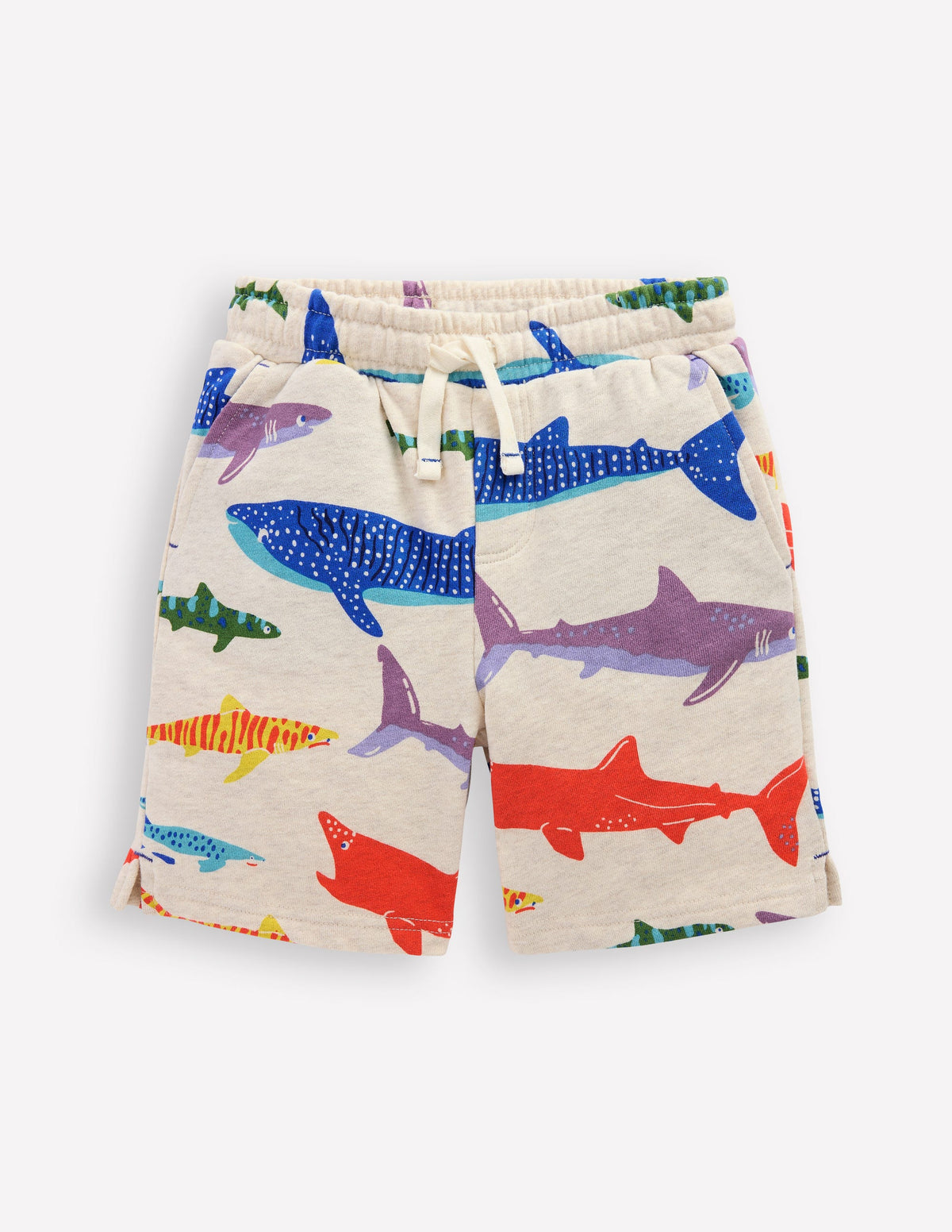 Printed Shorts-Oatmeal Marl Riso Shark - Image 1