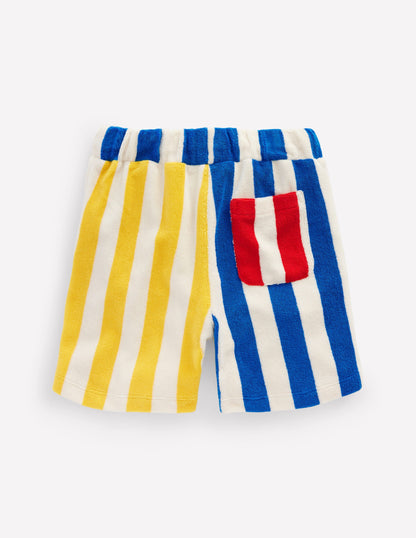 Towelling Shorts-Hotch Potch Stripe