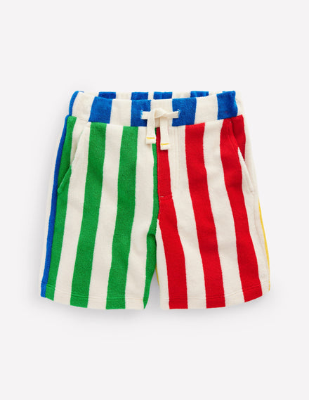 Towelling Shorts-Hotch Potch Stripe