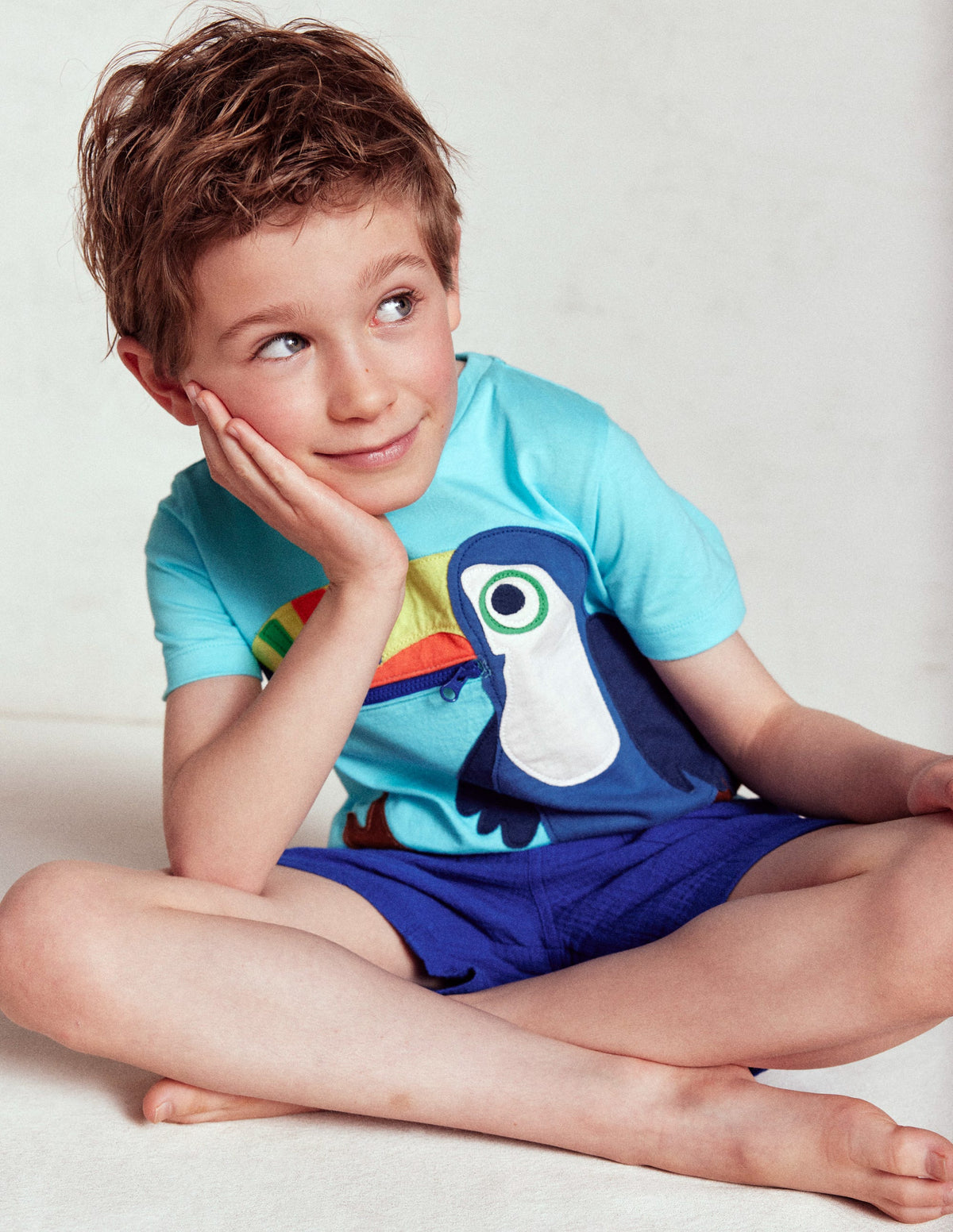 Zip Applique T-shirt-Barbados Beach Toucan - Image 4