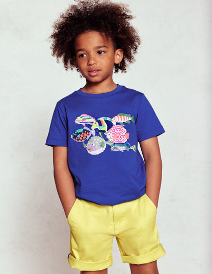 Short Sleeve Riso T-Shirt-Blue Heron Fish-6