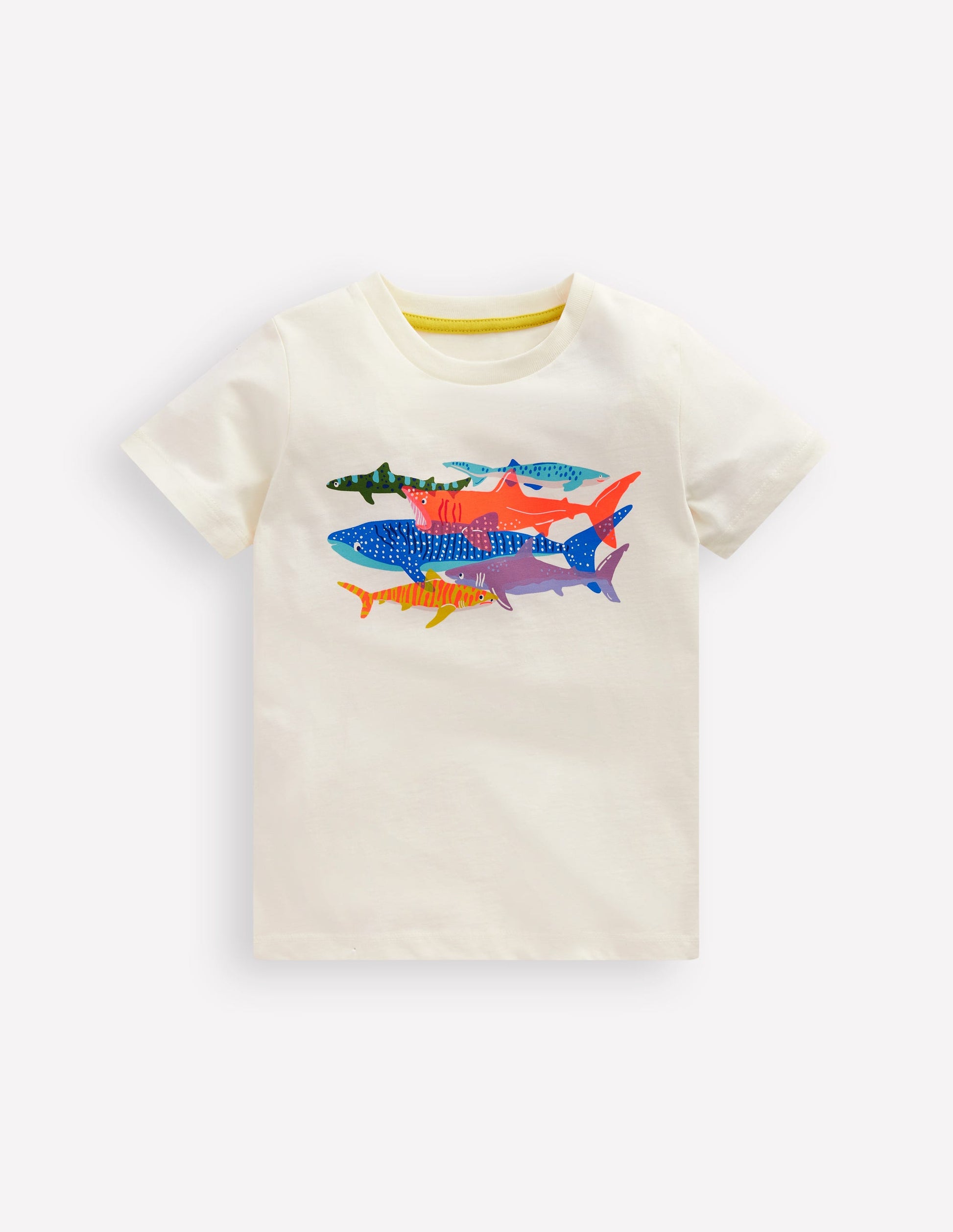 Short Sleeve Riso T-Shirt-Soft Ivory Sharks-1
