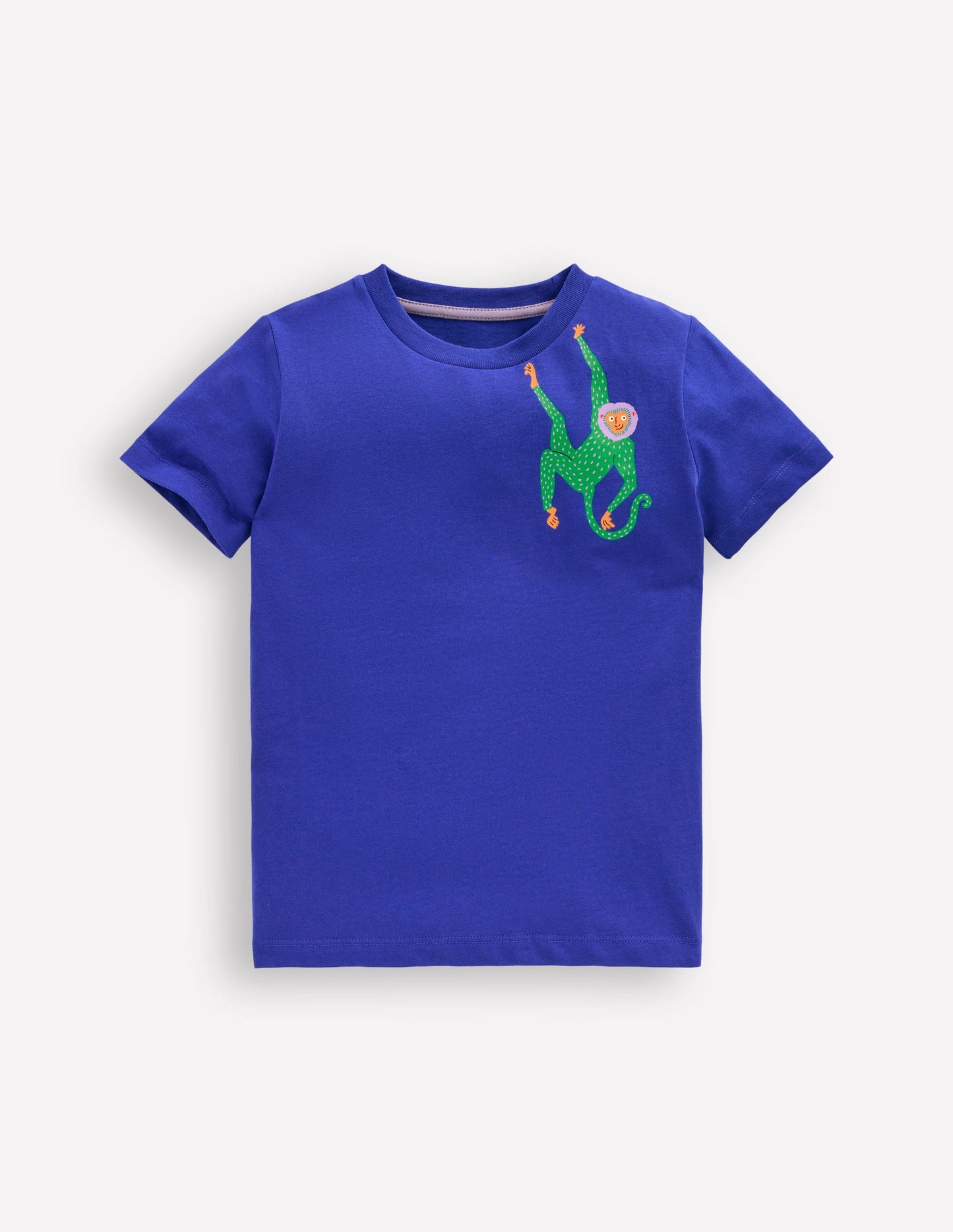 Front & Back Graphic T-shirt-Bright Blue Jungle Animals