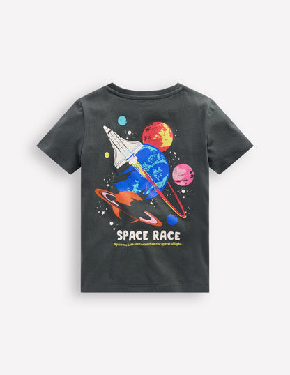 Front & Back Graphic T-shirt-Smoke Space-2