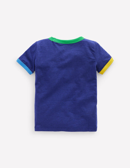 Ringer T-shirt-Starboard Blue