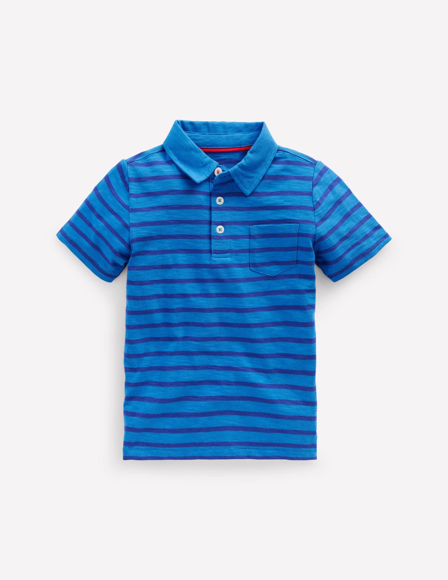 Slub Polo Shirt-Kingfisher Blue/ Sapphire Blue