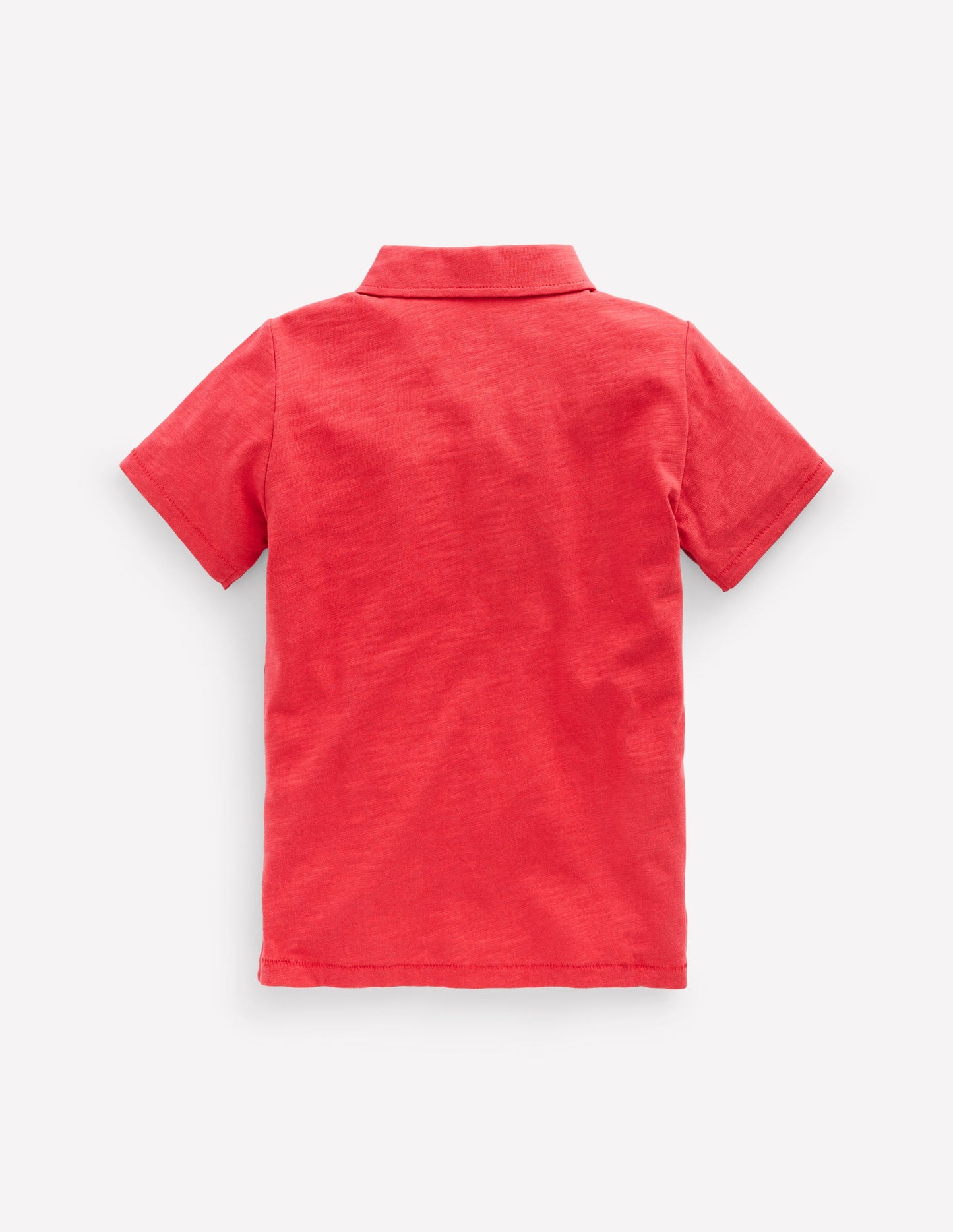 Slub Polo Shirt-Cherry Tomato Red