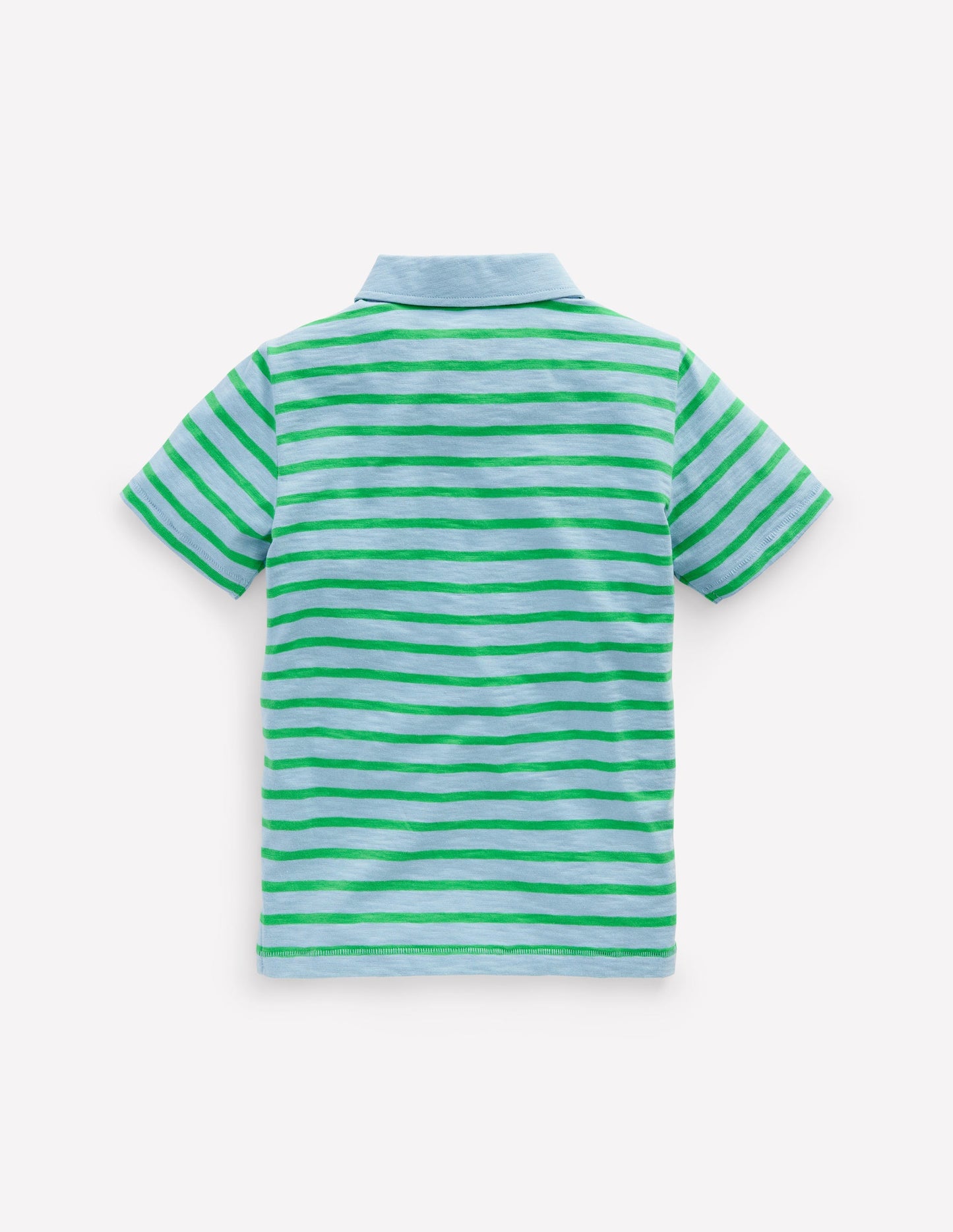 Slub Polo Shirt-Sky Blue/ Sapling Green